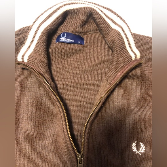 Fred Perry zip brown wool sweater - Picture 11 of 13